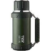 Large Coffee Thermoses for Hot Drinks Stainless Steel Thermoses 2QT 64oz Vacuum Insulated Bottle With Cup Handle Keeps Liquids Hot And Cold For Up To 24 For Outdoor Gathering Camping