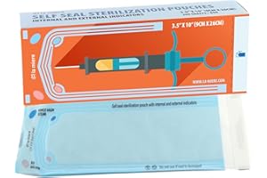 LA MIERE 200P 3.5" X 10" Self Sterilization Pouches for Dental Offices, Autoclave Pouch 200 Pouches Per Box, 1 Box of Paper Box (3.5"X10")