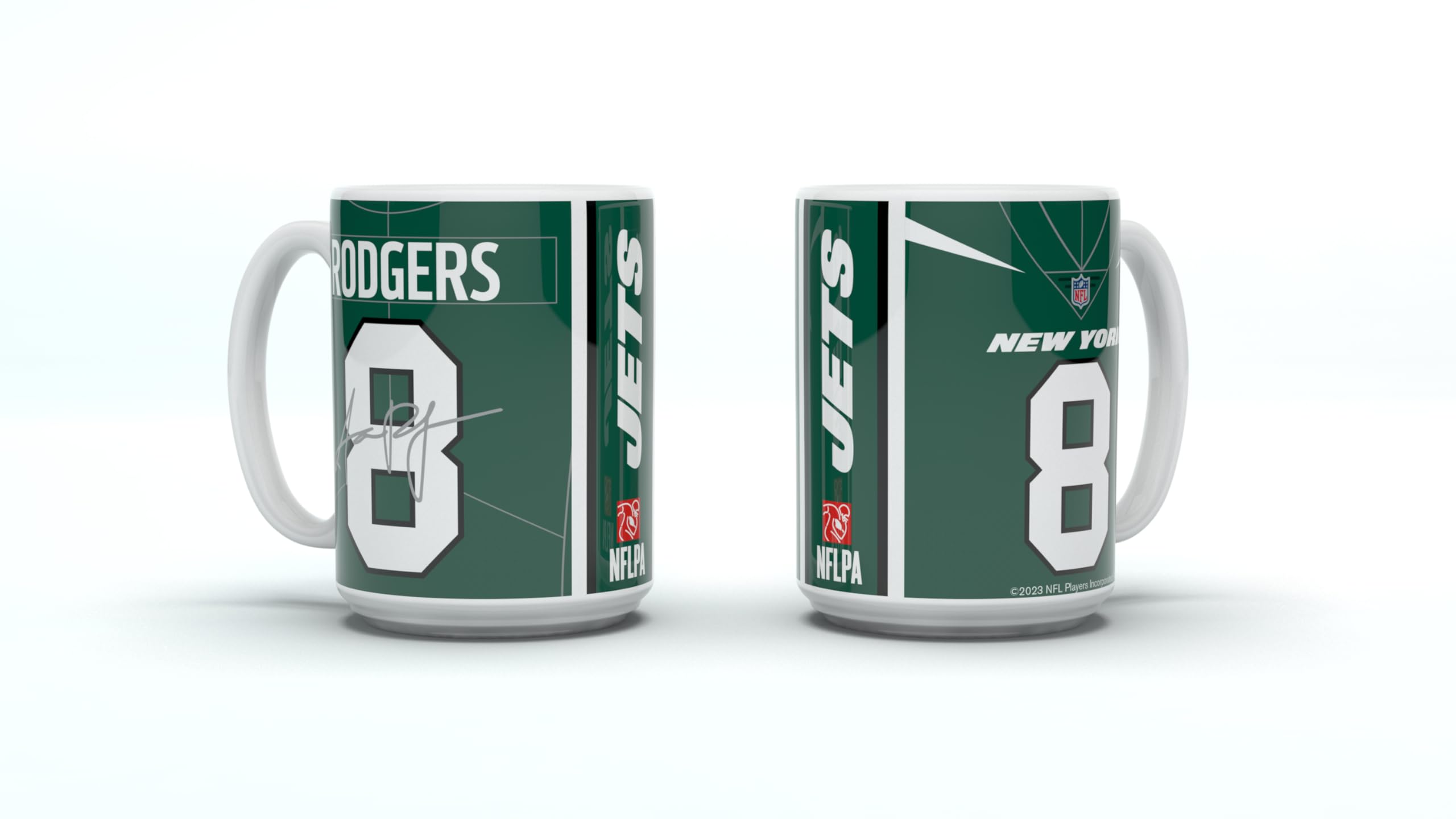 Great Branding NFL New York Jets Aaron Rodgers Coffee Mug Coffee Cup 15oz 450ml Player Jersey Trikot