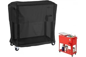 Tookie 80 Quart Patio Cooler Cart Cover, Waterproof Polyester, Black, 86 x 48 x 79 cm