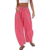 Nirovien Womens Barrel Sweatpants High Waisted Wide Leg Sweatpants Drawstring Lounge Baggy Pants Barrel Sweats