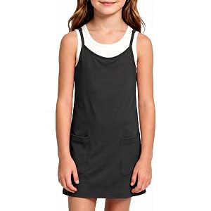 Girls Dress With Shorts Spaghetti Straps Romper Dress wtth Pocket Age 5-15Y | Summer One Piece Romper Dresses for Girls,Casua