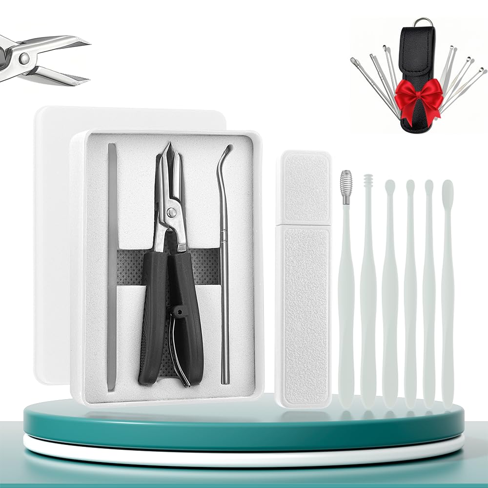 Photo 1 of 9-Piece Ingrown Toenail & Thick Nail Clipper, Eagle Beak Beveled Nail Clippers,Angled Nail Clippers,Suitable for Men,Women,and Comfort-Seeking Seniors at Home,in The Office,and During Travel (Black)