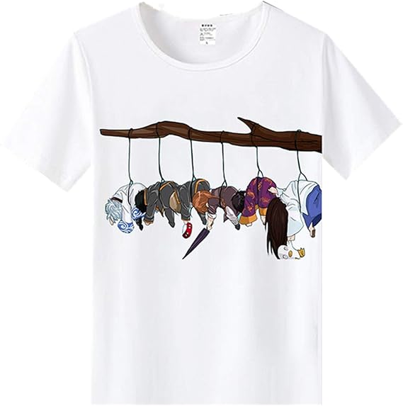 Amazon 銀魂 Tシャツ メンズ レディース 半袖 綿 白 夏 丸襟 ゆったり おしゃれ 通勤 通学 おおきいサイズ プリントｔシャツ 面白い ホワイト Tシャツ カットソー 通販