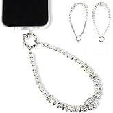 TIESOME 2Pcs Beaded Phone Charm Wrist Strap, Pearl Rhinestone Cell Phone Wrist Strap with Tether Tab Detachable Hands-Free Phone Chain Wristlet for Most Smartphones