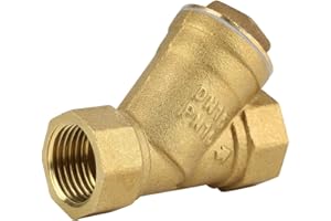 TYENAZA 1/2" BSPP Y Shaped Brass Strainer Filter Valve, 1/2" Female Thread Connector Valve Pipe Fittings Adaptor Connector for Water Oil Separation