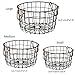The Nifty Nook | Wire Nesting Baskets | Shabby Chic French Country Style | Home Decor | Utility Storage Bins | Great for Household Organization | Black Finish with Copper Handles | Set of 3 | Round