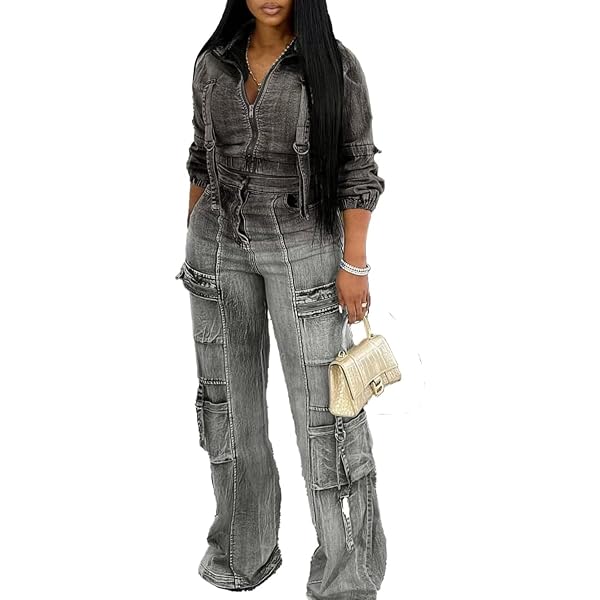 Amazon.com: Molilove Women's Two Piece Denim Outfits Long Sleeve