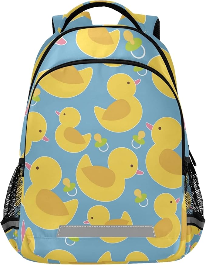 Yellow Rubber Duck Kids Backpack for Boys & Girls 16.7 Inch All Over