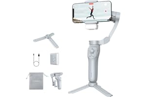 3-Axis Phone Gimbal with Adjustable Fill Light，Gimbal Stabilizer for Smartphone, Phone Stabilizer for Video Recording, Gimbal for Android &iPhone，TikTok YouTube Vloging kit-JCROBOT iSleeky L7C Plus