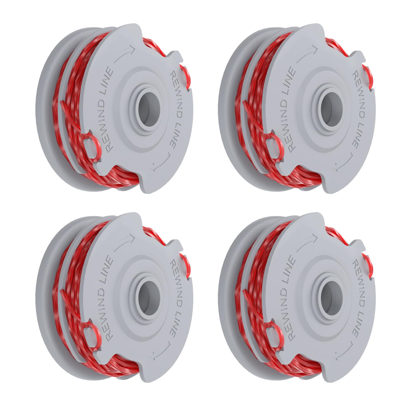 Strimmer Wire, 4 PCS Strimmer Spool Line Compatible with Flymo FLY021/513937190 Grass Cutter Trimmer Wire, 1.5mm Double Line Autofeed Spools Replacement for Contour XT, Mini/Multi Trim Grass Trimmer