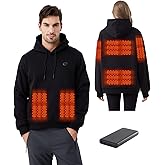 RCVICTY Unisex Heated Hoodie with Battery Pack for Men Women, Electric Pullover Comfort Hooded Sweatshirt Heating Jacket