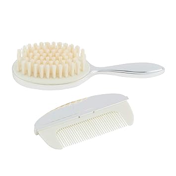 baby brush and comb set silver
