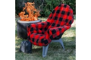 CITYBONFIRES The Chair Blanket™ Reversible Waterproof with Sherpa Lining – Portable Outdoor Cover for Camping, Sports & Patio – Folds into Carry Pouch with Strap - Buffalo Plaid