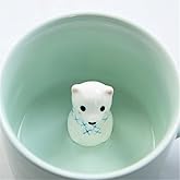 ZaH 3D Coffee Mug Cute Animal Inside Cup Cartoon Ceramics Figurine Teacup for Boys Girls Kids - Party Office Morning Mugs for Tea Juice Milk Chocolate Cappuccino (8 oz Bear)