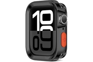 ZZDZZ Rugged Case Compatible with Apple Watch Case 46mm Series 10, Soft Flexible TPU Shockproof Protective Bumper Cover for iWatch 46mm, Plating Black