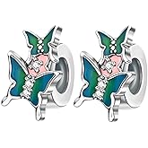 Doyafer 925 Sterling Silver Charms Green Butterfly Silicone Spacer Beads Set For Women'S Charms Bracelets 2 Per Pack