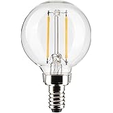 Satco S21200 3W G16.5 LED Filament Lamp, Clear, Candelabra Base, 2700K Warm White, 200 Lumens, 120V, 25W Incandescent Equival