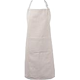 DII 100% Cotton Solid Chambray Kitchen Set, Chef Apron, Natural, 1 Piece