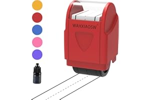 WAHXIAOSW Handwriting Lines Stamp Roller Self-Inking Line Rolling Stamps Handwriting Practice Tool for Teachers Kids Kindergarten (Red)