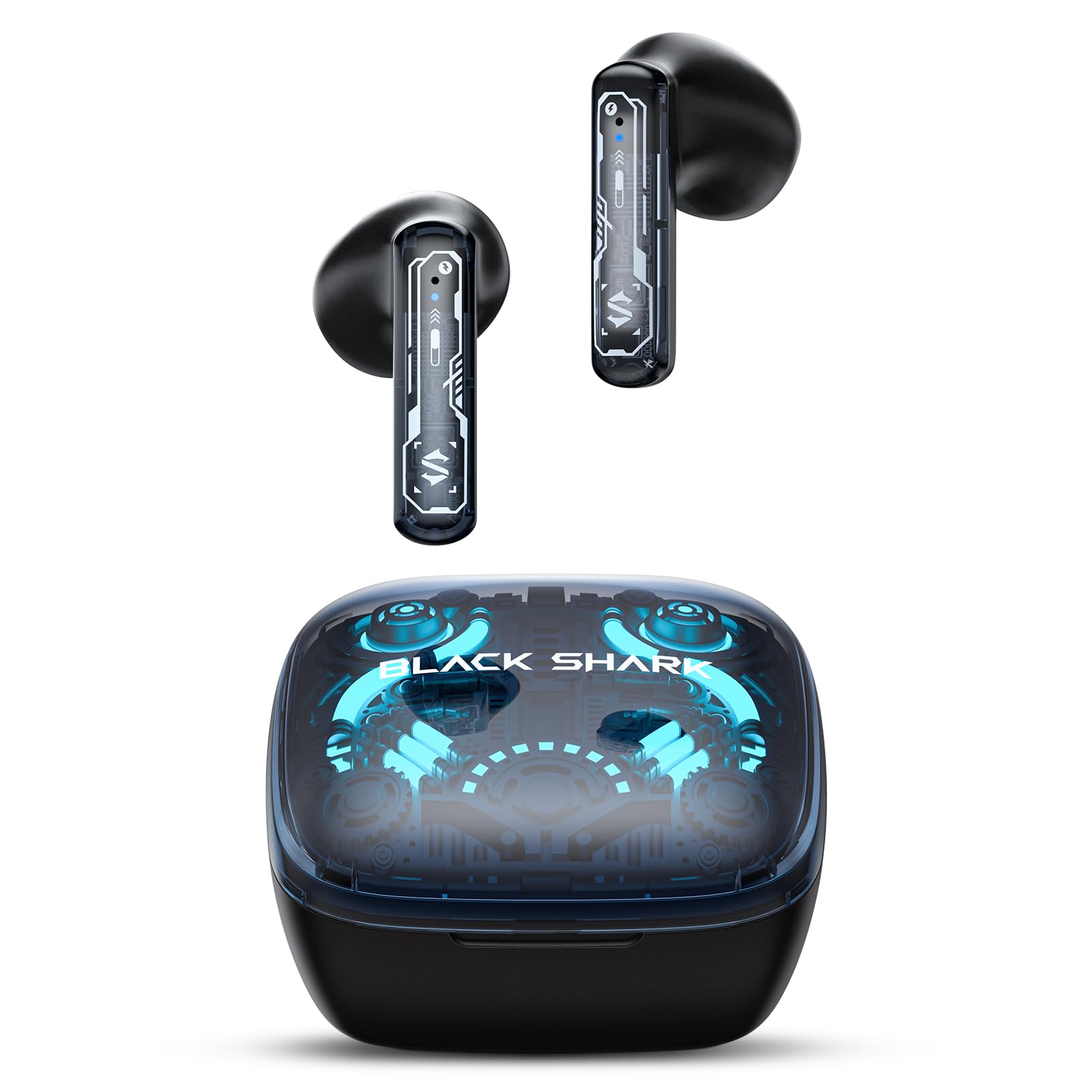 Photo 1 of Black Shark True Wireless Gaming Earbuds, Bluetooth 5.3 with Music Mode, 30 Hours Playback Time, Clear Stereo Calls in-Ear Headphones for Android/Phone/Computer - Lucifer T15