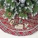 Aitsite Buffalo Plaid Christmas Tree Skirt 48 Inch Thick Rustic Xmas Tree Skirt for Christmas New Year Holiday Party Home Ornaments Decorations Indoor Outdoor (Red)