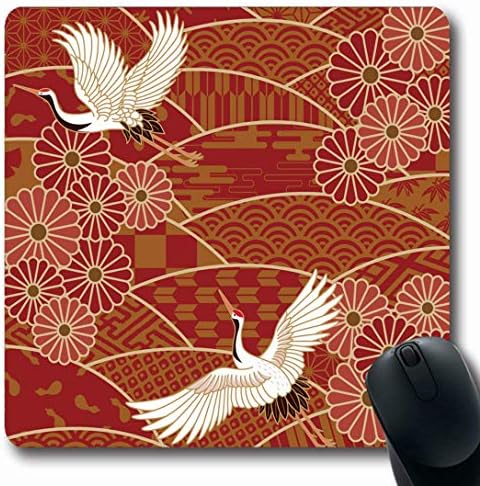 Mousepad Mousemat Oriental Beige Bird Two Cranes Amazon Co Uk Electronics