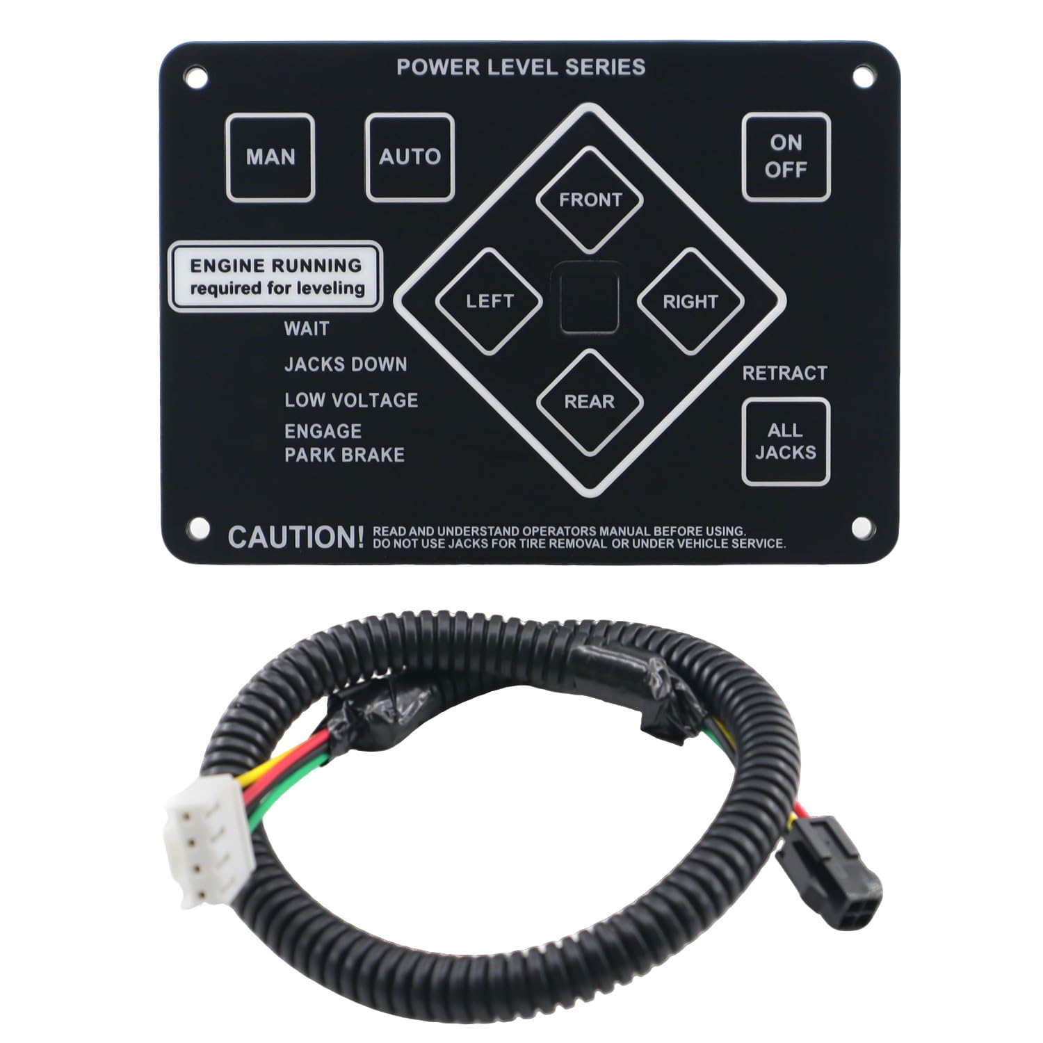 Photo 1 of JDZHYR 368991 RV Leveling Touch Control Panel Assembly with Harness Adapter Compatible with Lippert/Kwikee Ground Control and Travel Trailer Leveling System, Replace 359080 359072 500629 500629S