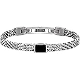 Feifuli Bracelets for Men&Women,Stainless Steel Puzzle Square Link Bracelet,Birthday Annivesary Chrismas Valentines Jewelry Gift for Friends Son, Casual Trendy Mens Bracelets Cool Adjustable