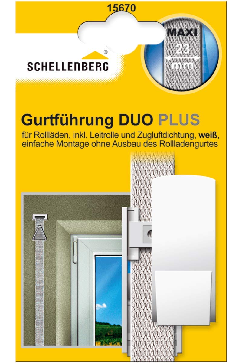 Schellenberg Duo Plus Maxi 15670 Belt Positioner for Roller Shutters Including Draught Seal and Guiding Role