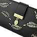 PGXT Women's Long Leather Card Holder Purse Zipper Buckle Elegant Clutch Wallet (Black)