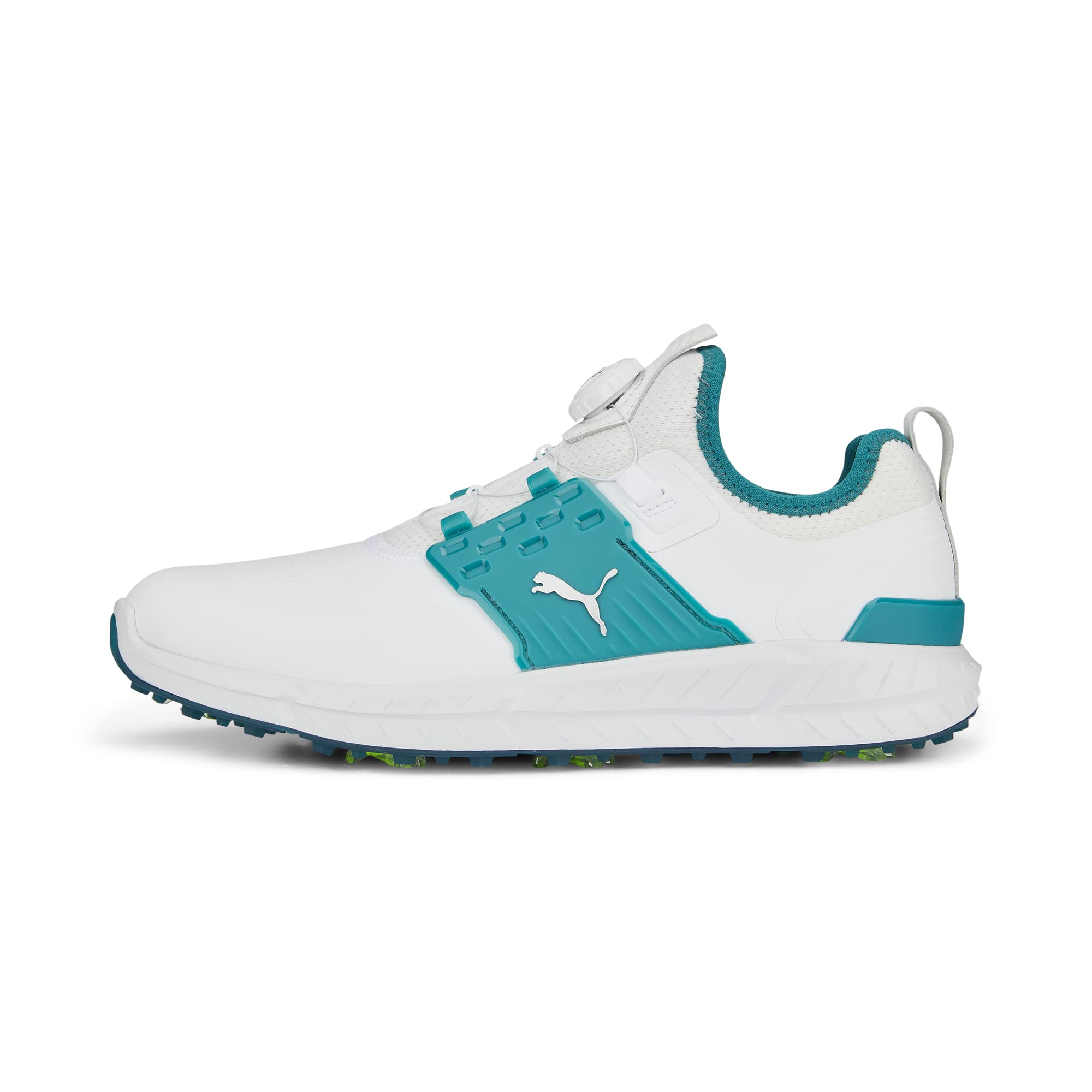PUMA Golf Men’s Ignite Articulate DISC Golf Shoe, Puma White-Puma Silver-Green Lagoon, 8.5