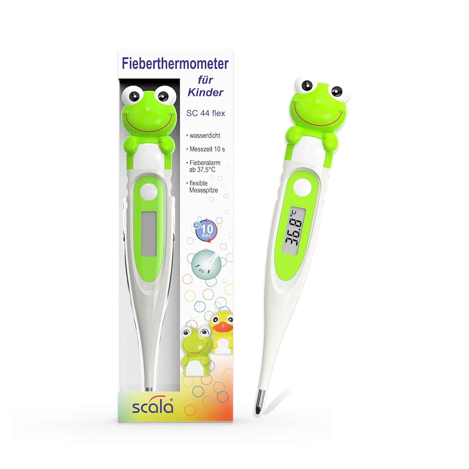 Scala SC 44 Flex Fever Thermometer, Speed 10 sec Frog white green