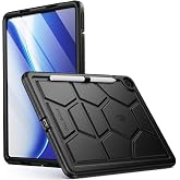 Poetic TurtleSkin Case for OnePlus Pad Go 2 12.1 inch (2025), Heavy Duty Shockproof Rugged Kids Friendly Drop Protection Silicone Cover Case with Stylo Pen Slot, Black