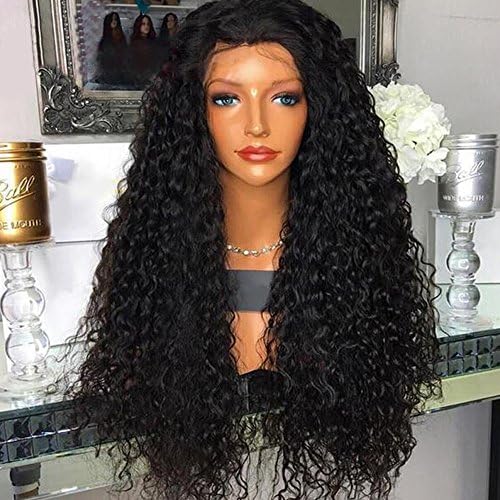 Kerrywigs Afro Kinky Curly Brazilian Hair Full Lace Human Hair Wigs 200 Density Glueless Lace Front Wigs For Blck Women (22inch, Full Lace Wig)