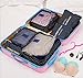 Hopsooken Travel Organizer Luggage Compression Pouches, Navy Spot (6-Piece Set)