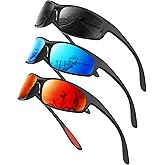 KALIYADI Mens-Sunglasses Polarized Sunglasses-Men Sports: Sport Sun Glasses for Running Cycling Fishing with UV Protection