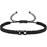 COLORFUL BLING Initial Bracelet for Women Gifts Handmade Rope Braided 26 Alphabet Letter Heart Sister Daughter Mom Mother's Day Friendship Wristband Jewelry