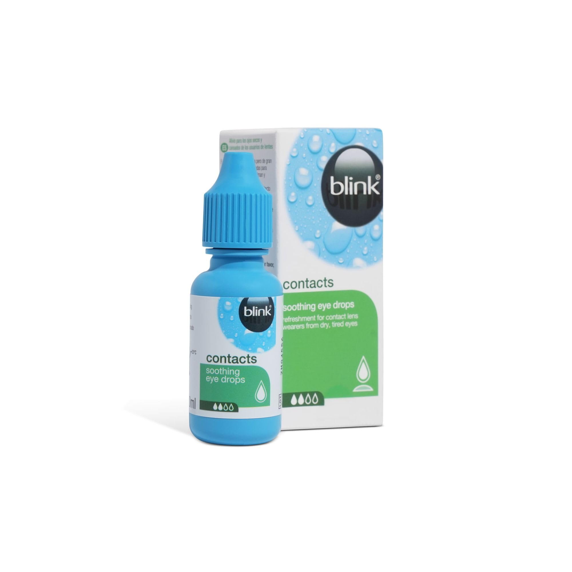 Blink Contacts Eye Drops - Instant Moisturising of Dry Contact Lenses - Lubricating Eye Drops for Tired Eyes with Hyaluronate to Maintain Contact Lens Comfort, 10 ml