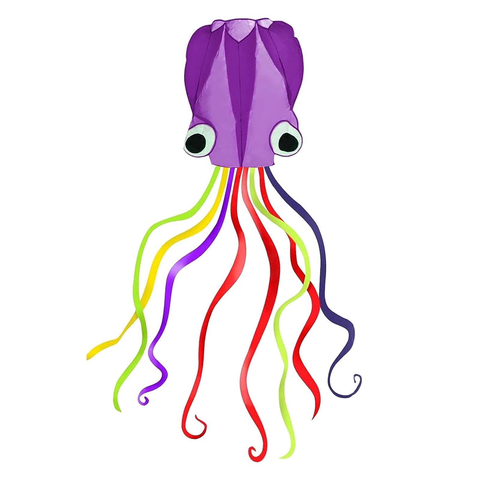 AYNKH Purple Octopus Kites, Mollusc Flying Nylon Kite with Long Colorful Tail and 50 meters Line, Summer Beach Outdoor Toy for Beginners Adults