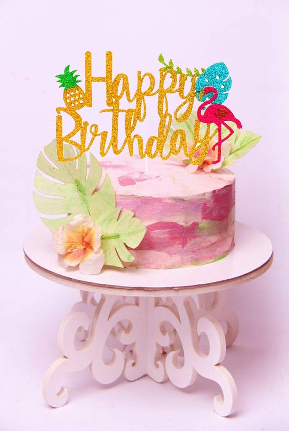 Amazon Com Laventy Glitter Flamingo Cake Toppers Flamingo Happy