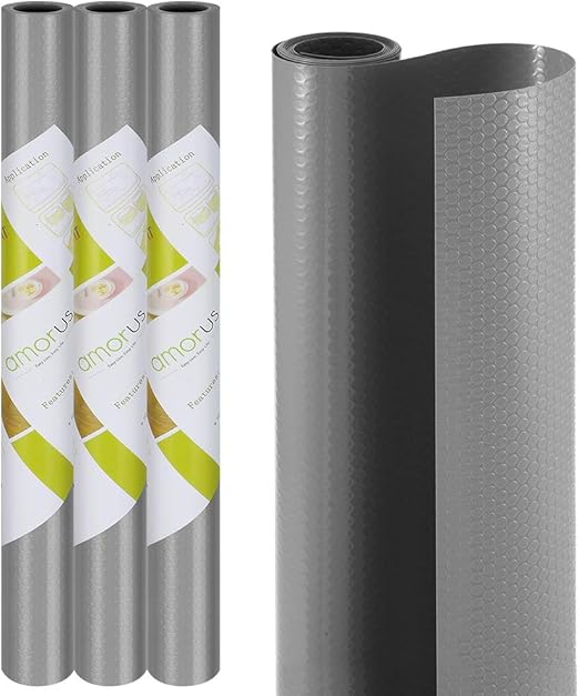 Amazon Com Amorus 3 Rolls Plastic Shelf Liners Cabinet Drawer
