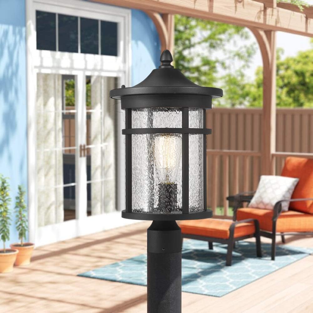 Bestshared Outdoor Post Light, 16″ Height Exterior Post Lighting