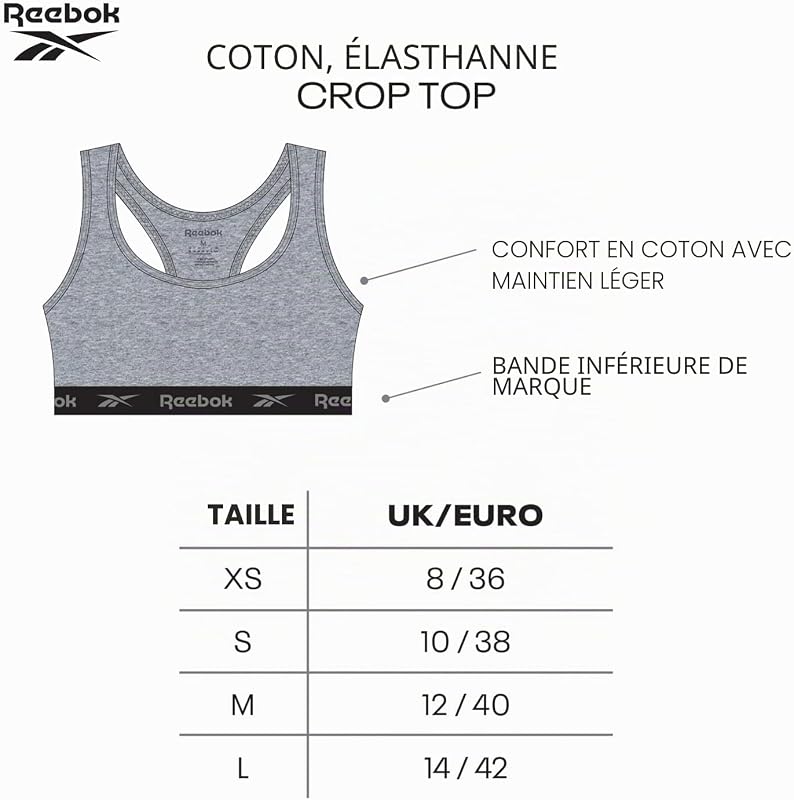 Frankie Haut Court | Vêtements pour Femme pour Usage Décontracté et Actif | Haut de Sport Dos Nageur ou Haut Court | Soutiens-Gorge Femme Lot Multiple — photo 5 sur 5