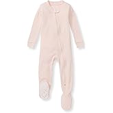 Burt's Bees Baby Baby Girls Sleeper Pajamas, 100% Organic Cotton, One-piece PJs, Diagonal Zip Up Jumpsuit, Snug Fit Footie