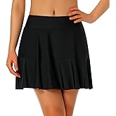 Turnhier Womens Swim Skirt High Waisted Ruffle Tummy Control Tankini Swimsuit Bathing Suit Bottoms with Pockets
