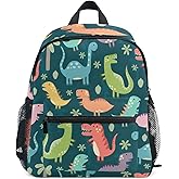 ALAZA Cute Toddler Backpack Dinosaurs Colorful Backpack for Boys Girls Kindergarten Backpack Toddlers Daycare Bag Preschool Backpack
