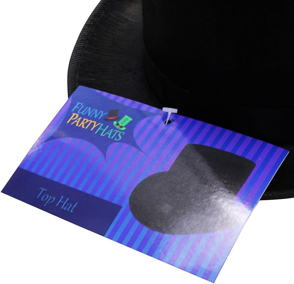 Funny Party Hats Black Top Hat - Victorian Hat For Men - Felt Tuxedo Costume Hat - Coachman Hat - Dress Up Hat (1 Pack): Clothing
