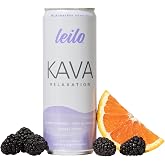 Leilo | Kava Powered Sparkling Relaxation Drink | Blackberry Orange - Non-Alc Calming Beverage | 12 fl oz Cans (Pack of 12)