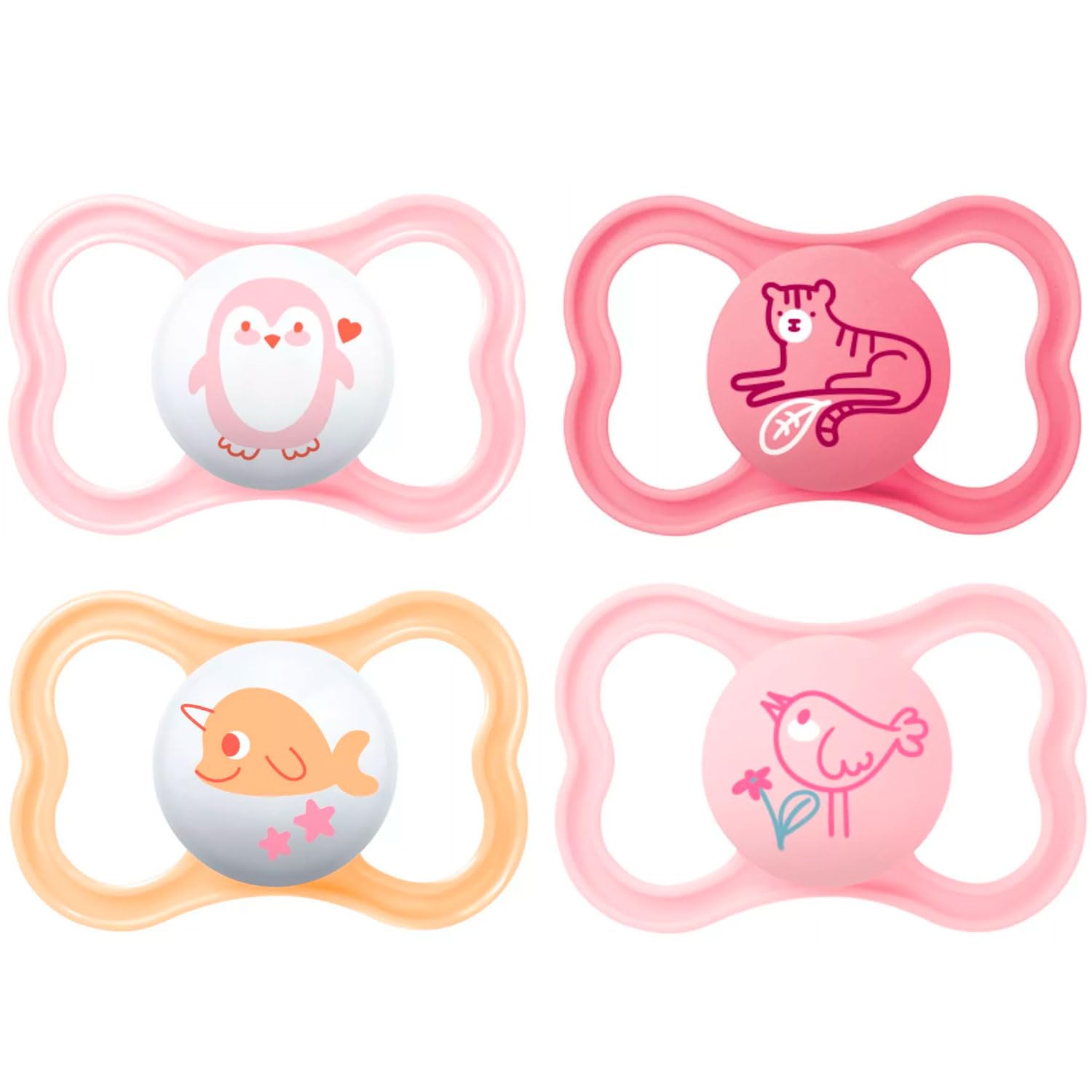 MAM Air 16+ "Skin Soft" Silicone Dummies Soft Colours Mix Pack of 4